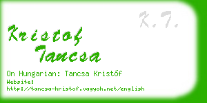 kristof tancsa business card